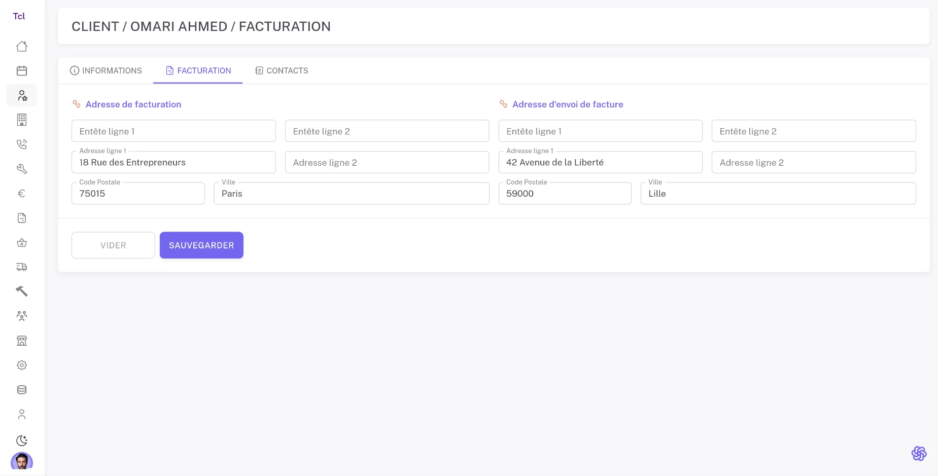 Gestion multi-contacts