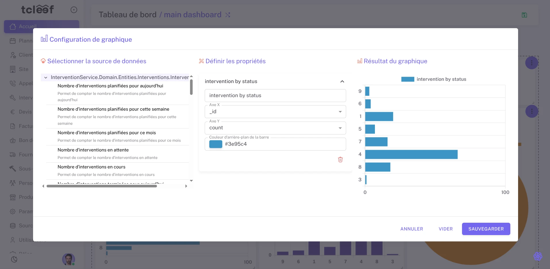 Widgets personnalisables et configurables