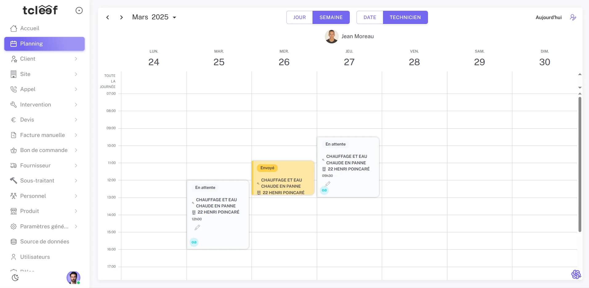 Vues planificateur multiples et flexibles