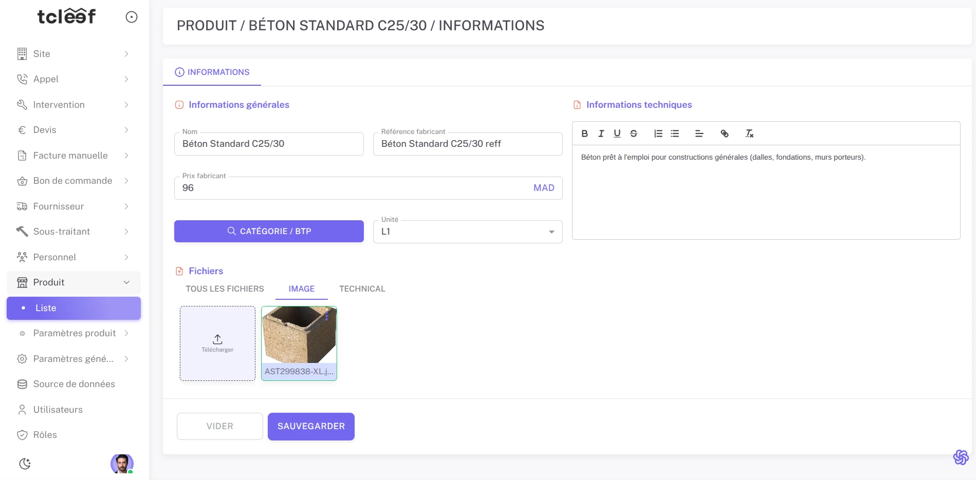 Fiches produits détaillées