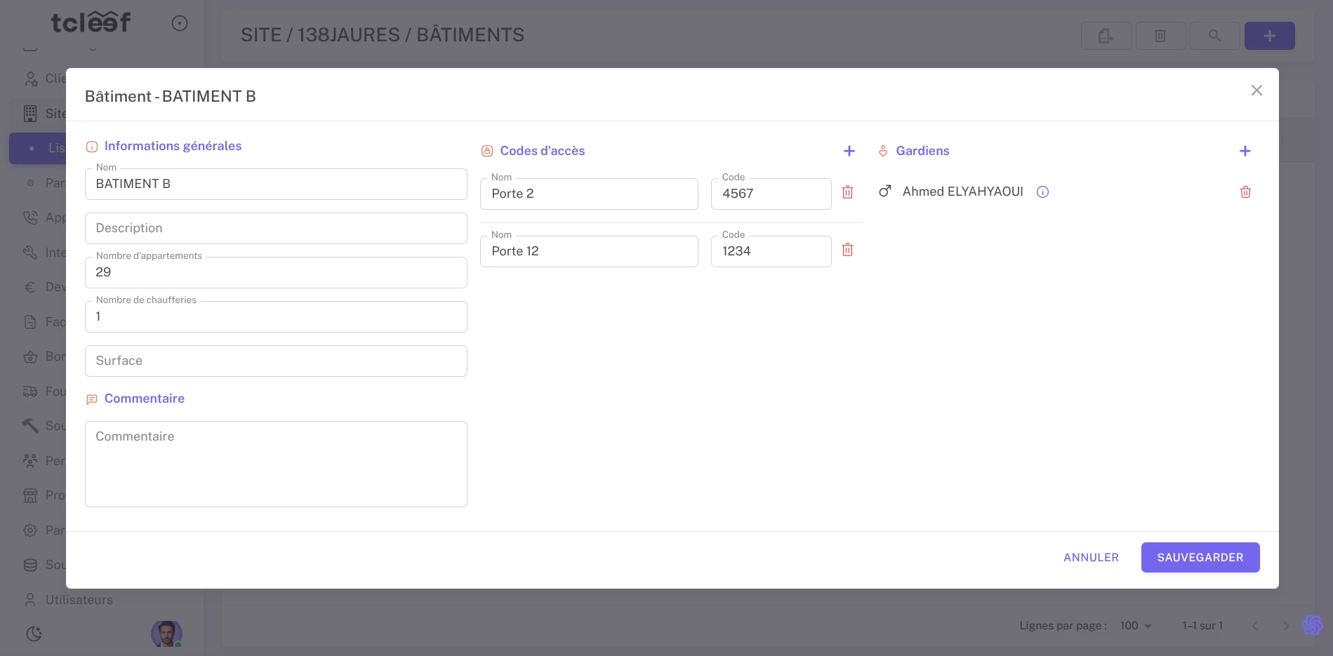 Gestion des bâtiments