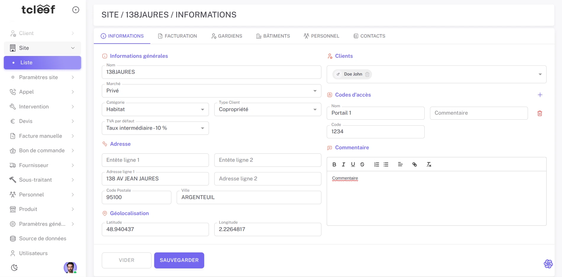Gestion des équipes et contacts